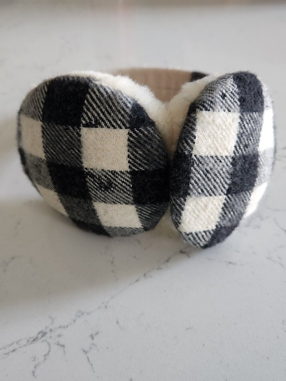 BURBERRY Nova Check Cashmere and Shearling Ear Muffs, Authentic - Picture 4 of 8